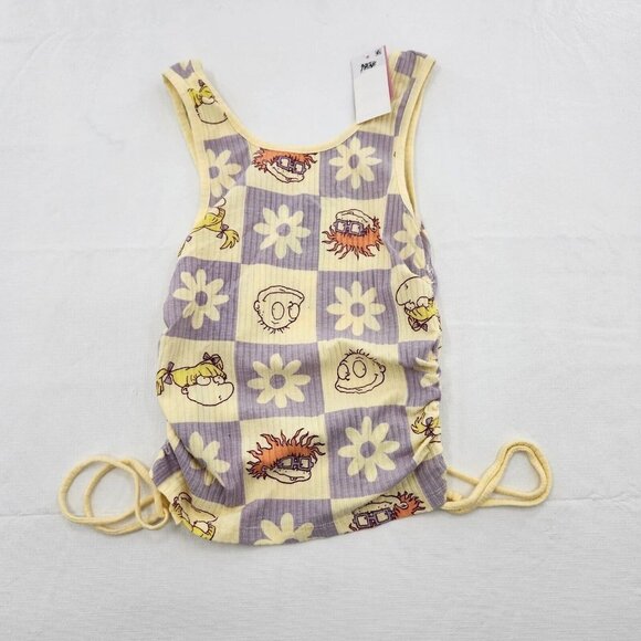 NEW Rugrats 90s Nostalgic Jrs Size XS Side Shirred Tank Top - Picture 1 of 5